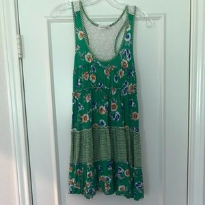 Anthropologie Green Lace Floral tunic Small